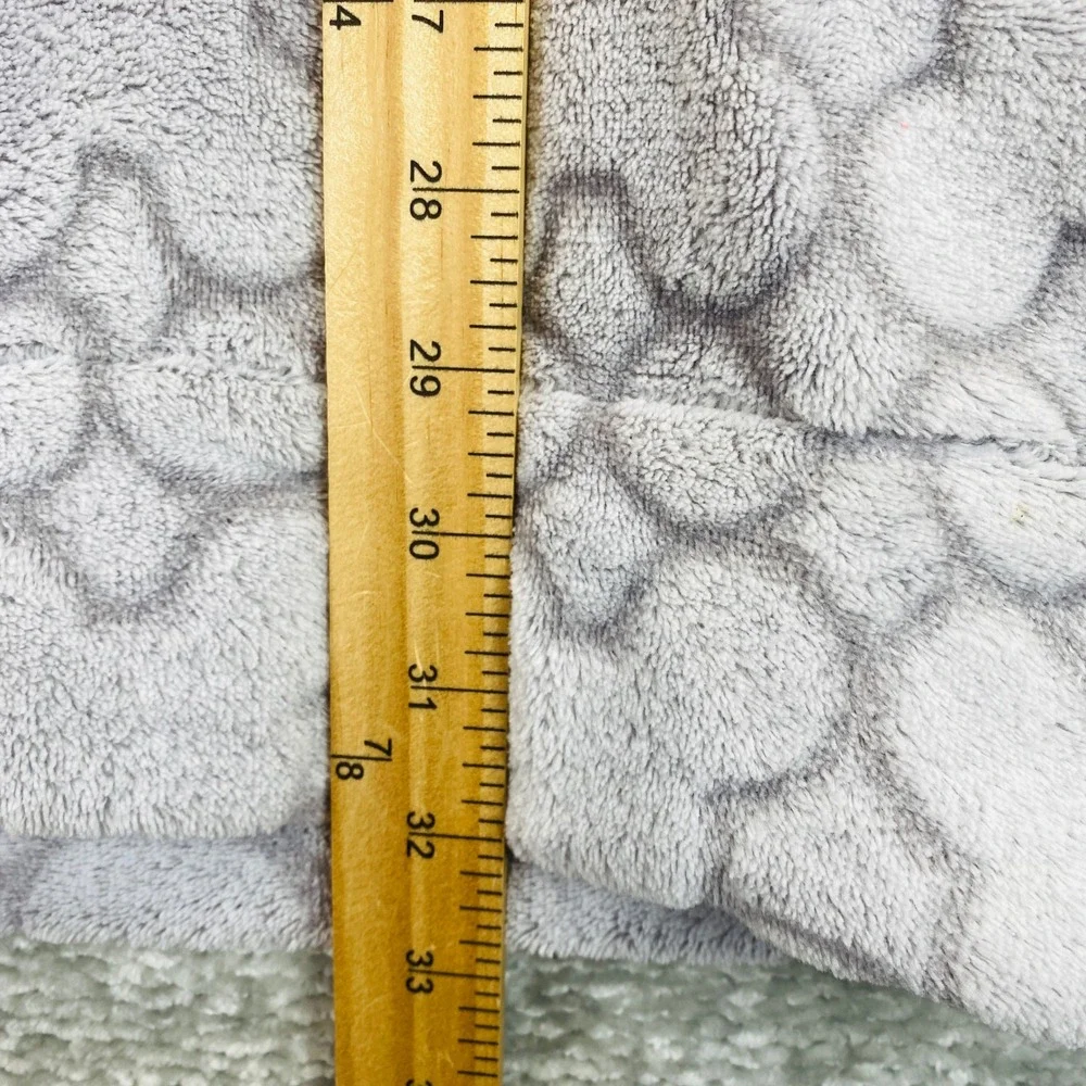 Disney‎ Mickey Mouse Embossed Gray Faux Fur Hoodie Size Small Loungewear Plush